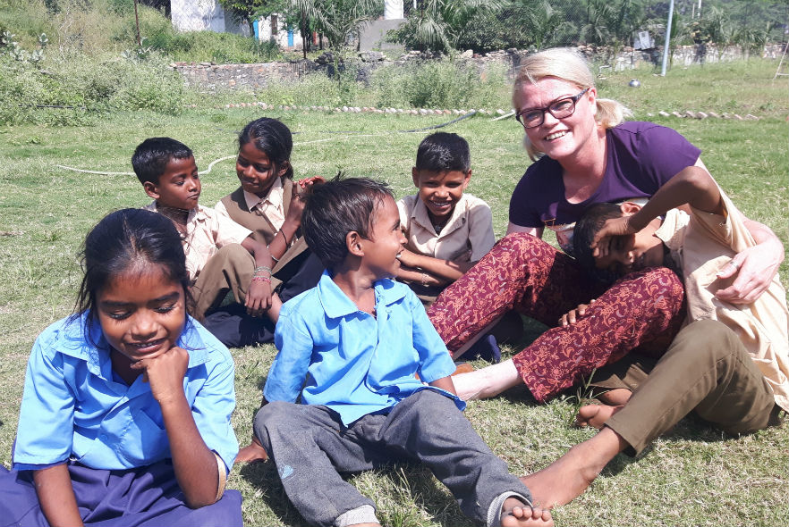 Volunteering in action at our Child Care project