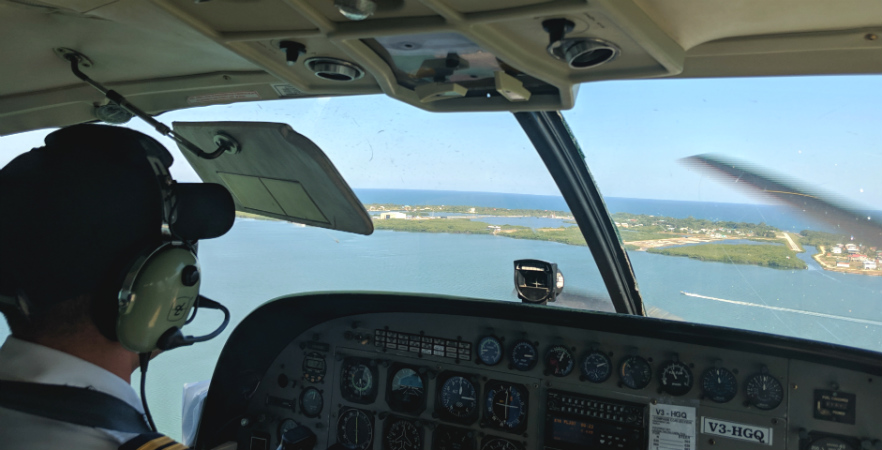 View from flight from Belize City to Placencia