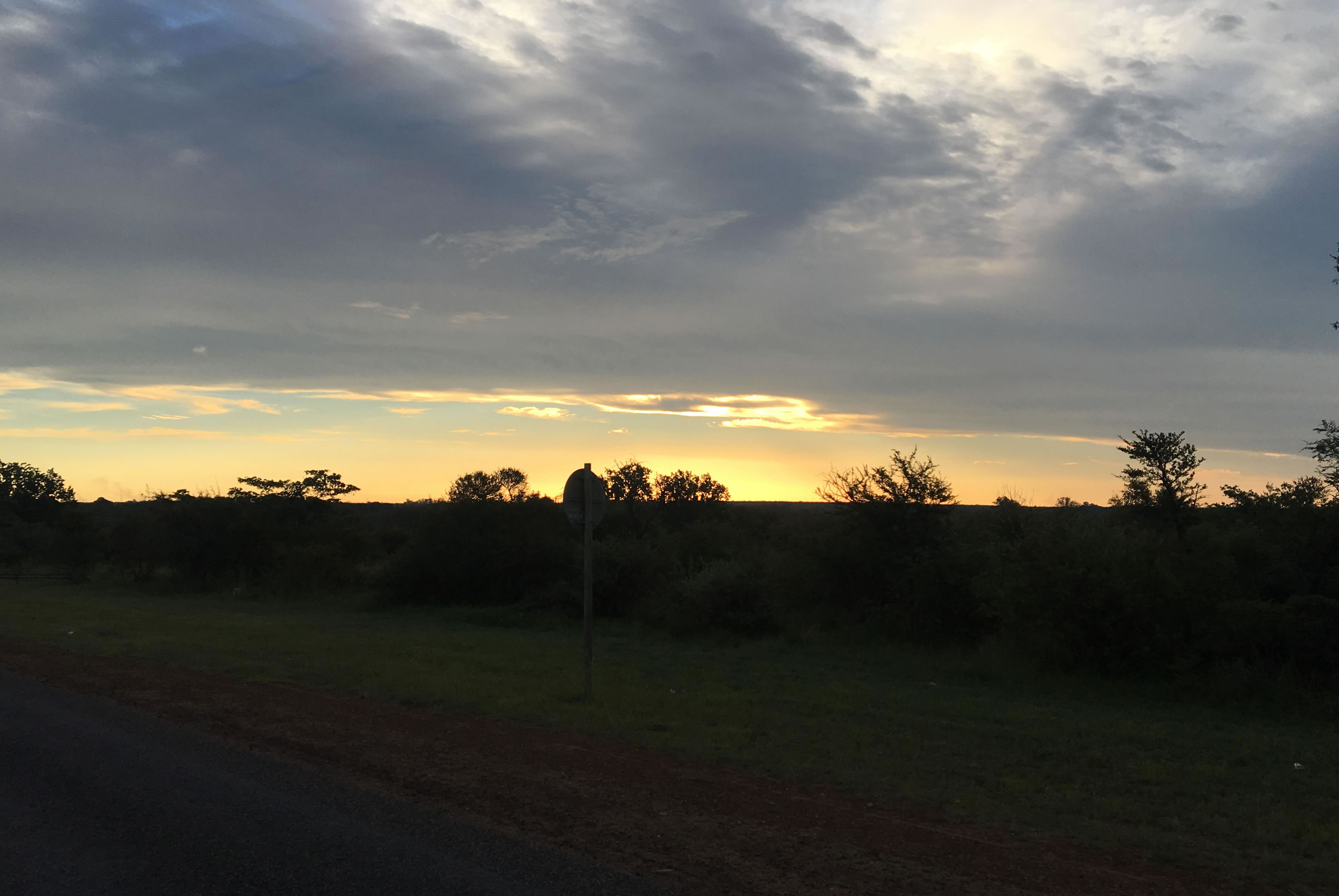 Sunset during game drive 