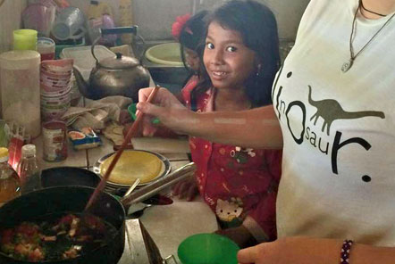 Assisting in the kitchen