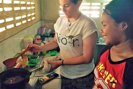 Teaching English through cookery in Cambodia