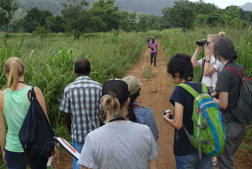 Volunteers in action monitoring elephants in Sri Lanka