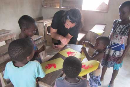Laura at the Child Care project in Ghana