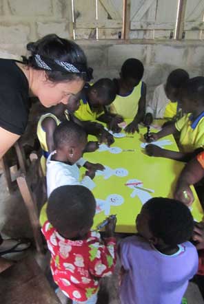 Laura at the Child Care project in Ghana