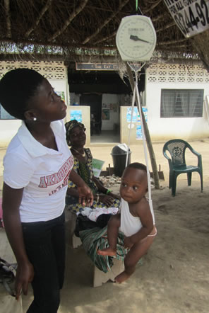Baby weighing in Ghana