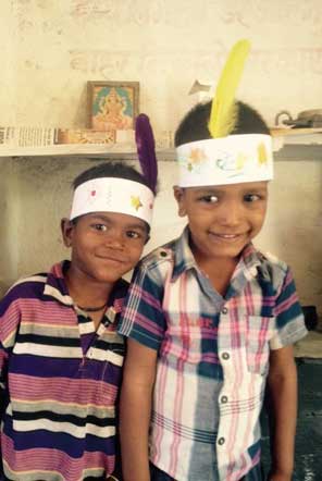 Children participating in arts and crafts activities