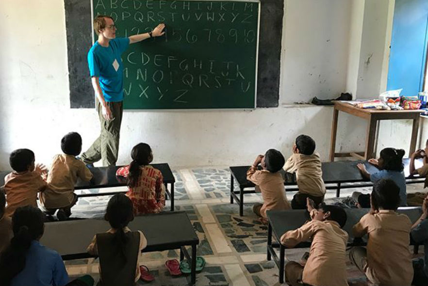 Teaching at a school in Udaipur, India