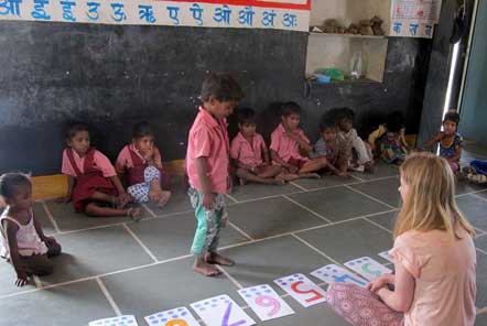 Lucy at a children's day care centre