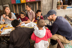 Children studying in Nepal