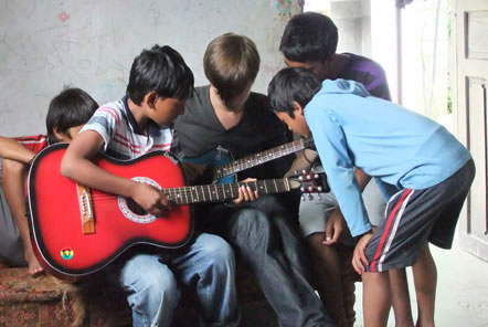 Learning to play the guitar