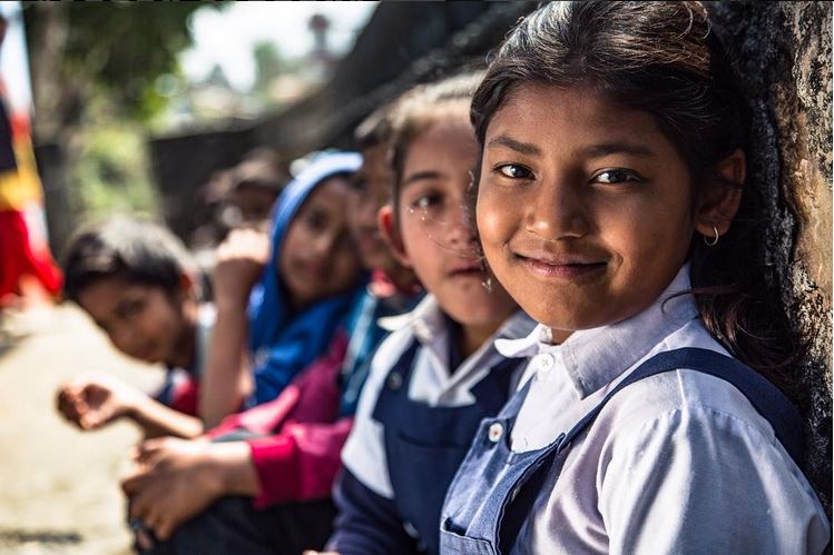 Children outside in Nepal