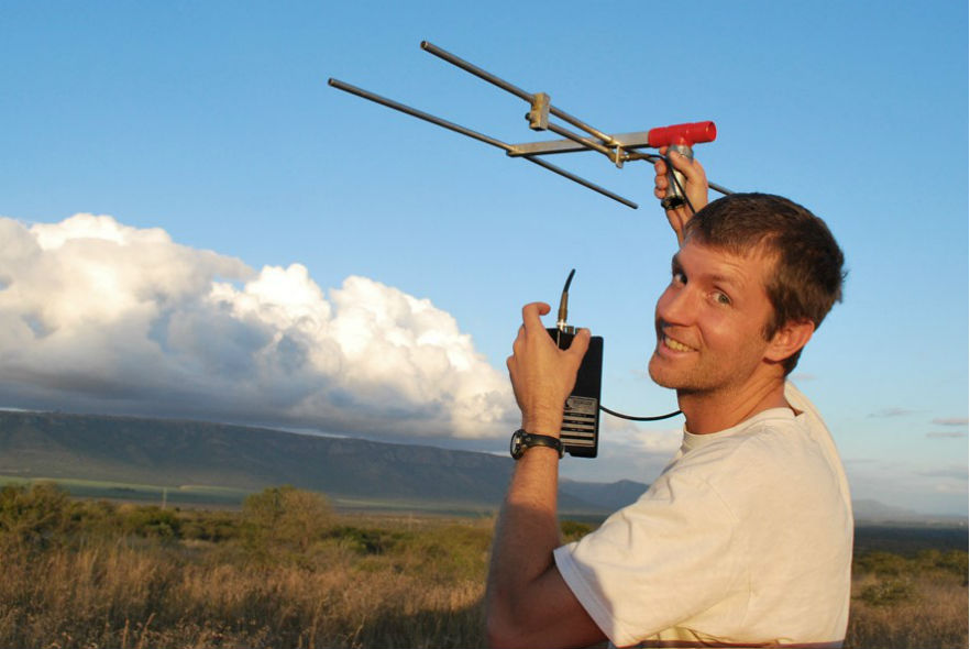 Volunteer monitoring the wildlife 