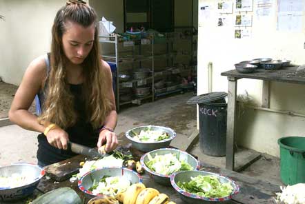 Preparing food for the wildlife at the centre