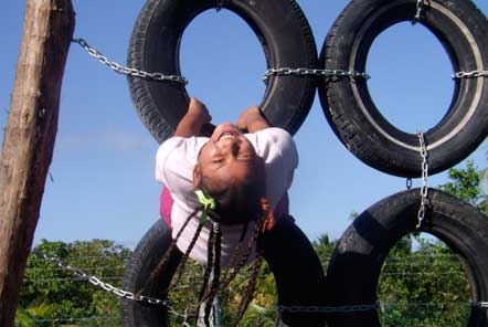 Child playing supported by Vinestock charity fundraising