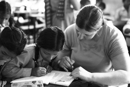 Debbie teaching in Nepal