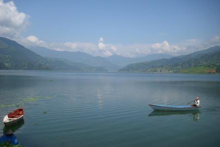 Phewa Lake in Pokhara Nepal