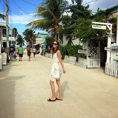 Belize volunteers walking on street