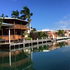 Belize building by water