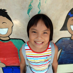 child with mural