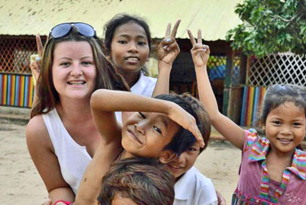 Charlotte volunteering in Cambodia