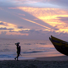 Ghana beach and boat