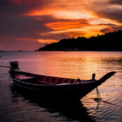 Island beach sunset
